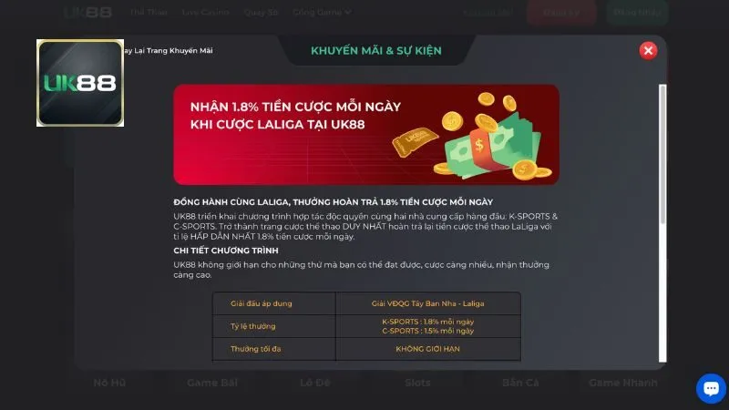 3 chương trình ưu đãi chính của nhà cái