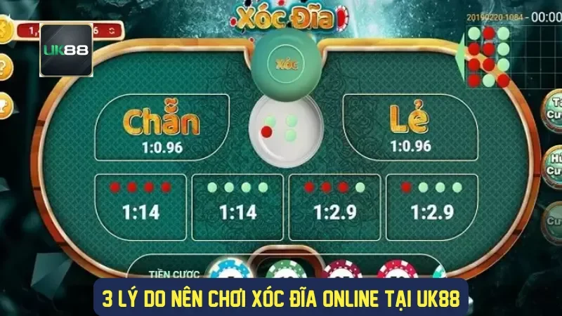 Xóc Đĩa Online UK88: Trải Nghiệm Cá Cược Đỉnh Cao 2 3 lý do nên chơi xóc đĩa online tại uk88